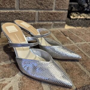 Dolce Vita Kanika Silver Dot Leather Pointed Toe Pump Size 9M #381